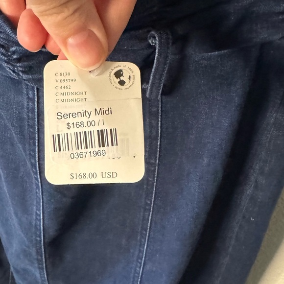 Free People Serenity Ruched Denim Midi Dress - Picture 8 of 10